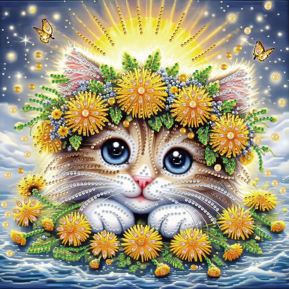 Diamond Painting - Partial Special Shaped - Cat (30*30CM)