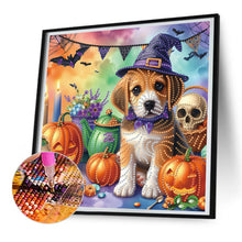 Load image into Gallery viewer, Diamond Painting - Partial Special Shaped - Halloween dog (30*30CM)
