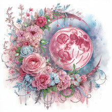Load image into Gallery viewer, Diamond Painting - Partial Special Shaped - Moon and flower (30*30CM)

