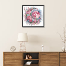 Load image into Gallery viewer, Diamond Painting - Partial Special Shaped - Moon and flower (30*30CM)

