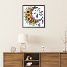 Load image into Gallery viewer, Diamond Painting - Partial Special Shaped - Moon and sunflower (30*30CM)
