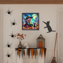 Load image into Gallery viewer, Diamond Painting - Full Round - Witch and kitten (40*40CM)
