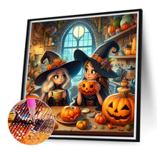 Load image into Gallery viewer, Diamond Painting - Full Round - Witch and pumpkin (40*40CM)
