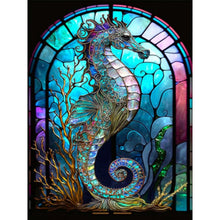 Load image into Gallery viewer, AB Diamond Painting - Full Square - Seahorse glass painting (30*40CM)
