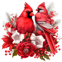 Load image into Gallery viewer, Diamond Painting - Full Round - Red flower cardinal (30*30CM)
