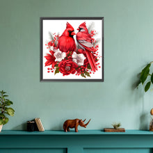 Load image into Gallery viewer, Diamond Painting - Full Round - Red flower cardinal (30*30CM)
