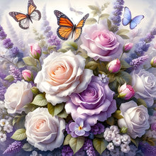 Load image into Gallery viewer, Diamond Painting - Full Round - Butterfly flower cluster (30*30CM)
