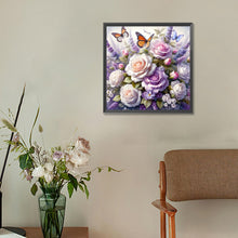Load image into Gallery viewer, Diamond Painting - Full Round - Butterfly flower cluster (30*30CM)
