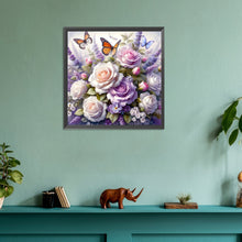 Load image into Gallery viewer, Diamond Painting - Full Round - Butterfly flower cluster (30*30CM)
