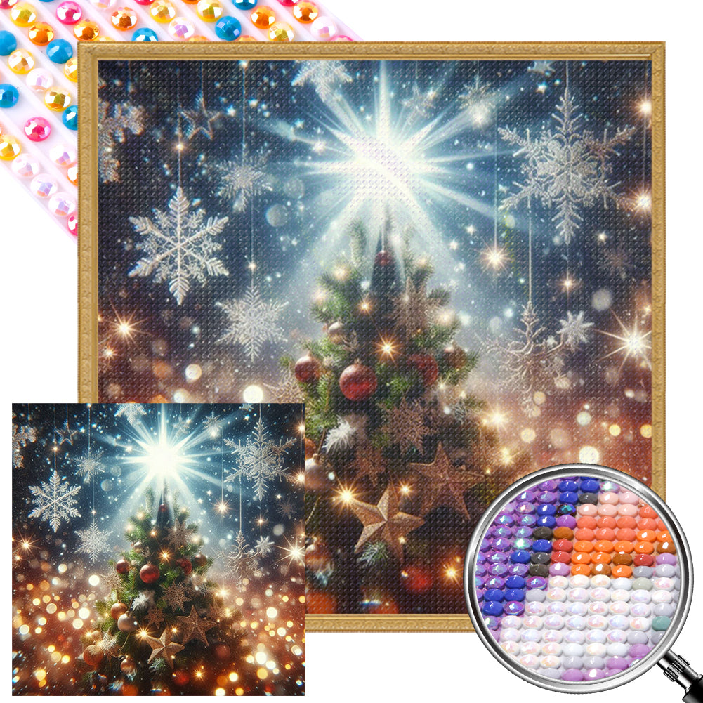 AB Diamond Painting - Full Round - Winter Christmas tree (40*40CM)