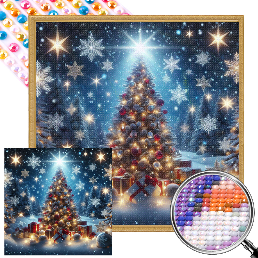 AB Diamond Painting - Full Round - Winter Christmas tree (40*40CM)