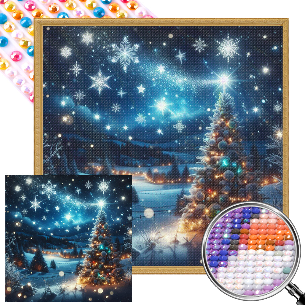 AB Diamond Painting - Full Round - Winter Christmas tree (40*40CM)