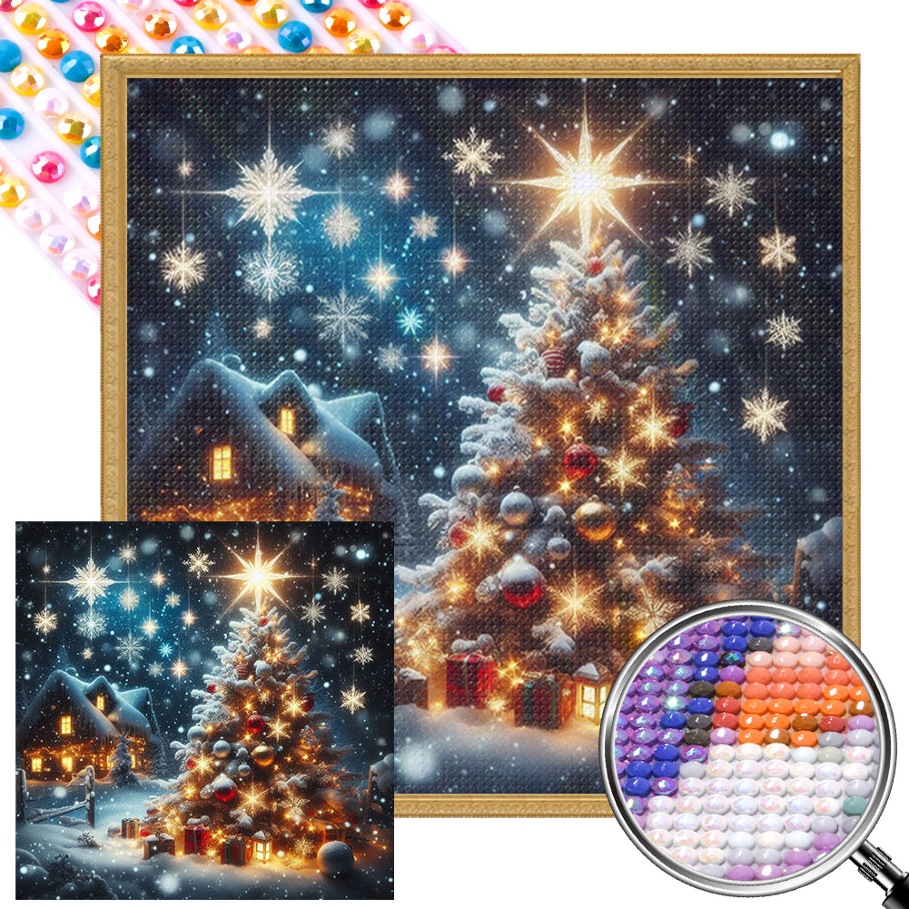 AB Diamond Painting - Full Round - Winter Christmas tree (40*40CM)