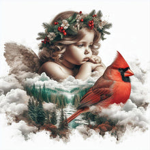 Load image into Gallery viewer, AB Diamond Painting - Full Round - Red cardinal and angel baby (40*40CM)
