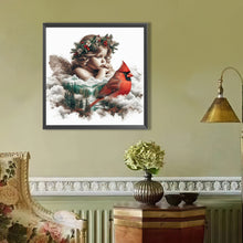 Load image into Gallery viewer, AB Diamond Painting - Full Round - Red cardinal and angel baby (40*40CM)
