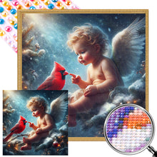 Load image into Gallery viewer, AB Diamond Painting - Full Round - Red cardinal and angel baby (40*40CM)
