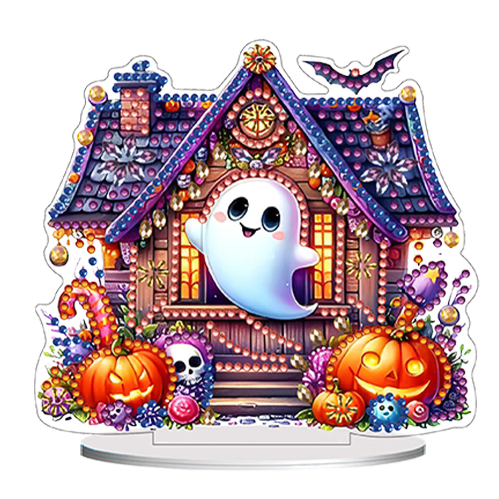 Acrylic Halloween Haunted House Diamond Painting Desktop Decorations for Home