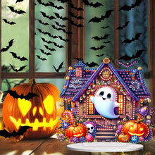 Load image into Gallery viewer, Acrylic Halloween Haunted House Diamond Painting Desktop Decorations for Home
