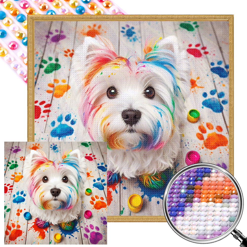 AB Diamond Painting - Full Round - Drawing Yorkshire Terrier Puppy (40*40CM)