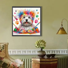 Load image into Gallery viewer, AB Diamond Painting - Full Round - Drawing Yorkshire Terrier Puppy (40*40CM)
