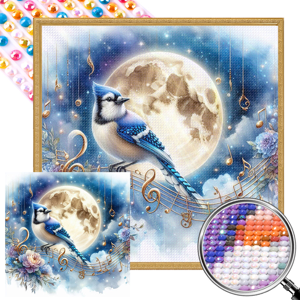 AB Diamond Painting - Full Round - Bluebird in Moonlight (40*40CM)