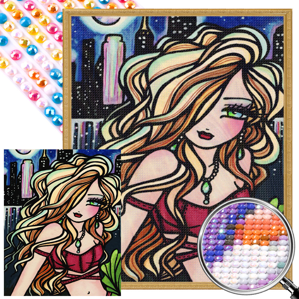 AB Diamond Painting - Full Round - Golden girl (40*50CM)