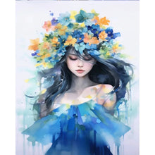 Load image into Gallery viewer, AB Diamond Painting - Full Round - Watercolor girl with garland (40*50CM)
