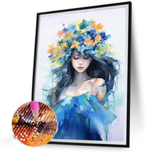 Load image into Gallery viewer, AB Diamond Painting - Full Round - Watercolor girl with garland (40*50CM)
