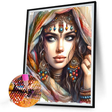 Load image into Gallery viewer, AB Diamond Painting - Full Round - Girl with ethnic style (40*50CM)
