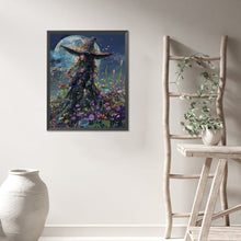Load image into Gallery viewer, AB Diamond Painting - Full Round - Witch in flowers under the moon (40*50CM)
