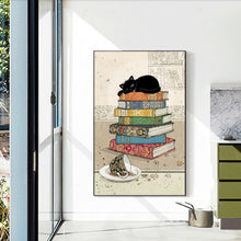 Load image into Gallery viewer, Diamond Painting - Full Round - Cat and Book (40*60CM)
