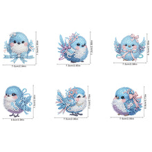 Load image into Gallery viewer, 6Pcs Diamond Painting Refrigerator Magnets Diamond Art Kits (Blue Bird Baby)
