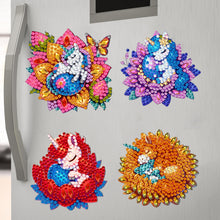 Load image into Gallery viewer, 6Pcs Diamond Painting Refrigerator Magnets Diamond Art Kits (Flower Unicorn)
