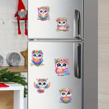 Load image into Gallery viewer, 6Pcs Diamond Painting Refrigerator Magnets Diamond Art Kits (Colorful Owl)

