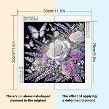 Load image into Gallery viewer, Diamond Painting - Partial Special Shaped - Rose Butterfly (30*30CM)
