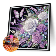 Load image into Gallery viewer, Diamond Painting - Partial Special Shaped - Rose Butterfly (30*30CM)
