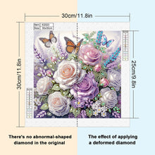 Load image into Gallery viewer, Diamond Painting - Partial Special Shaped - Rose Butterfly (30*30CM)
