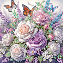 Load image into Gallery viewer, Diamond Painting - Partial Special Shaped - Rose Butterfly (30*30CM)
