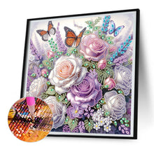 Load image into Gallery viewer, Diamond Painting - Partial Special Shaped - Rose Butterfly (30*30CM)
