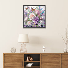 Load image into Gallery viewer, Diamond Painting - Partial Special Shaped - Rose Butterfly (30*30CM)
