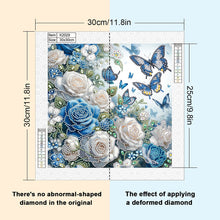 Load image into Gallery viewer, Diamond Painting - Partial Special Shaped - Rose Butterfly (30*30CM)
