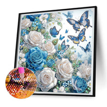 Load image into Gallery viewer, Diamond Painting - Partial Special Shaped - Rose Butterfly (30*30CM)

