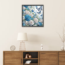 Load image into Gallery viewer, Diamond Painting - Partial Special Shaped - Rose Butterfly (30*30CM)
