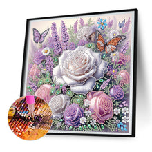 Load image into Gallery viewer, Diamond Painting - Partial Special Shaped - Rose Butterfly (30*30CM)
