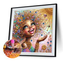 Load image into Gallery viewer, Diamond Painting - Partial Special Shaped - Cheerful Girl (40*40CM)
