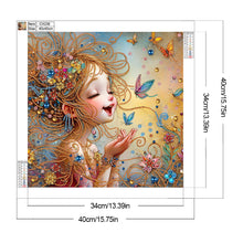 Load image into Gallery viewer, Diamond Painting - Partial Special Shaped - Cheerful Girl (40*40CM)
