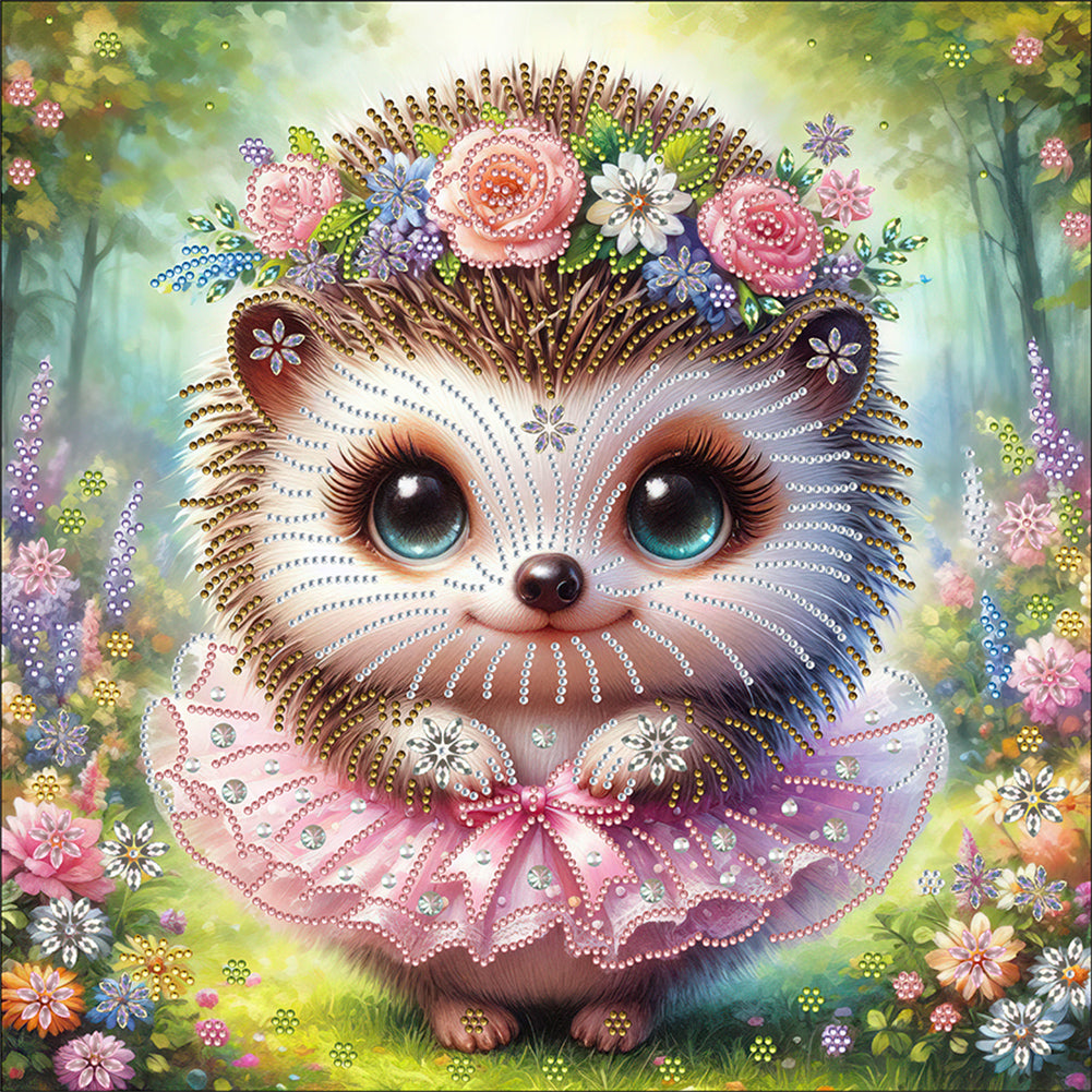 Diamond Painting - Partial Special Shaped - Little Hedgehog in a Skirt (40*40CM)