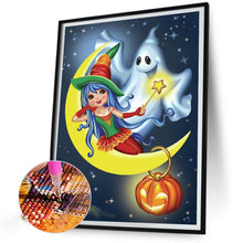 Load image into Gallery viewer, AB Diamond Painting - Full Round - Witch and Little Ghost (40*50CM)
