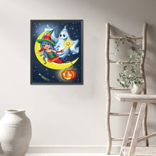 Load image into Gallery viewer, AB Diamond Painting - Full Round - Witch and Little Ghost (40*50CM)

