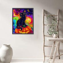 Load image into Gallery viewer, AB Diamond Painting - Full Round - Black Cat on Pumpkin (40*50CM)
